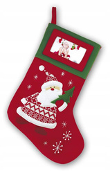 TT72 Skarpeta świąteczna zielona ramka