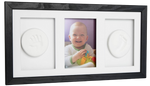 Odcisk Bobasa - Potrójna Ramka z Glinką - Czarna