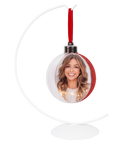 Stojak na Bombkę biały - Talerz-12 cm., h=32cm