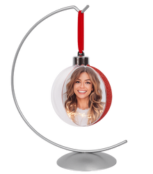 Stojak na Bombkę srebrny - Talerz-12 cm., h=32cm