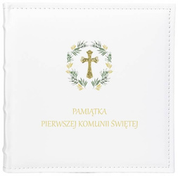 Album na 200 zdjęć 10x15 White ekoskóra Pamiątka Komunii na prezent