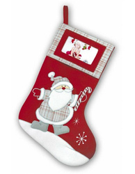 TT69 Skarpeta świąteczna biała ramka