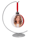 Stojak na Bombkę srebrny - Talerz-12 cm., h=32cm